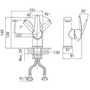 Смеситель для раковины D&K DA1362101