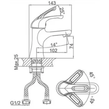 Смеситель для раковины D&K DA1372141