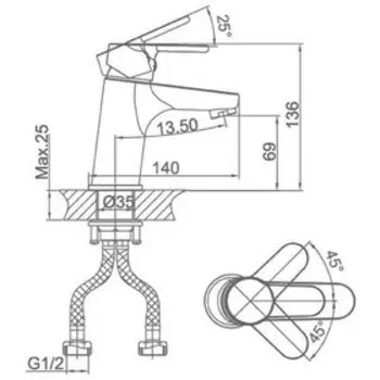 Смеситель для раковины D&K DA1392101