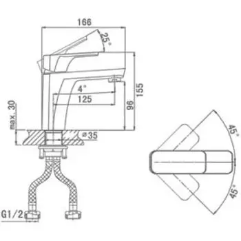 Смеситель для раковины D K DA1432113, оранжевый/хром