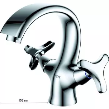 Смеситель для раковины D&K Hessen Goethe DA1382141, хром