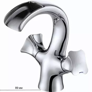 Смеситель для раковины D&amp;K Hessen Grimm DA1382801, двухвентильный, хром