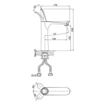 Смеситель для раковины D&K Venice Baciano DA1032656, белый-хром
