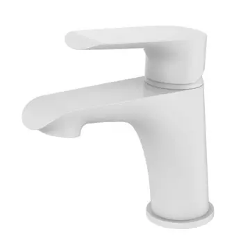 Смеситель для раковины DEVIDA GEMMA-WHITE DVS1443-15W, однорычажный, на гайке, белый