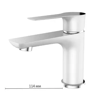 Смеситель для раковины DEVIDA ZUTTO-WHITE DVS1243-14W, однорычажный, на гайке, белый