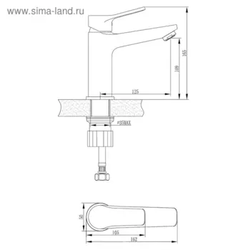 Смеситель для раковины Esko Dubai DI 26, черный, цвет хром