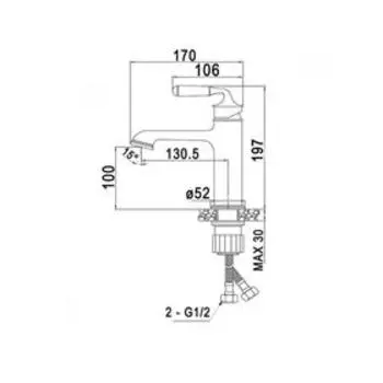 Смеситель для раковины ESKO PRAGUE PG 26, цвет бронза