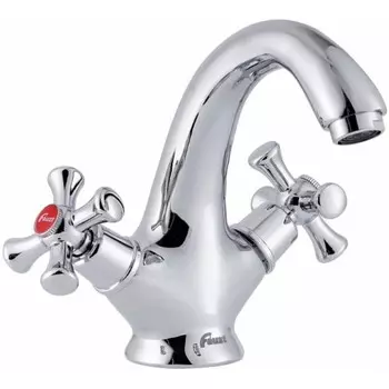 Смеситель для раковины FAUZT FZs-901-07, двухвентильный, длина излива 145 мм, хром