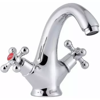 Смеситель для раковины FAUZT FZs-901-54, двухвентильный, длина излива 145 мм, хром