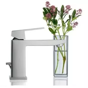 Смеситель для раковины GROHE Eurocube, со средним изливом, сливной гарнитур