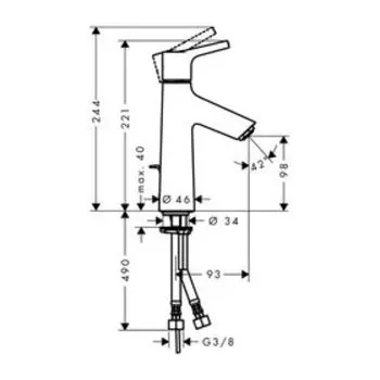 Смеситель для раковины Hansgrohe Тalis S New 72020000, 110 мм, с донным клапаном