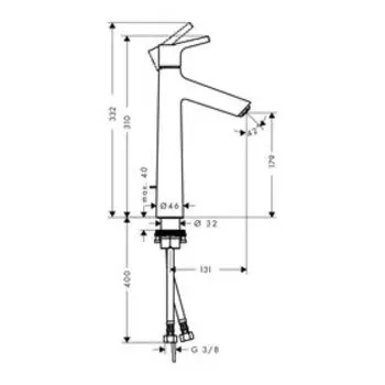 Смеситель для раковины Hansgrohe Тalis S New 72031000, 190 мм, с донным клапаном