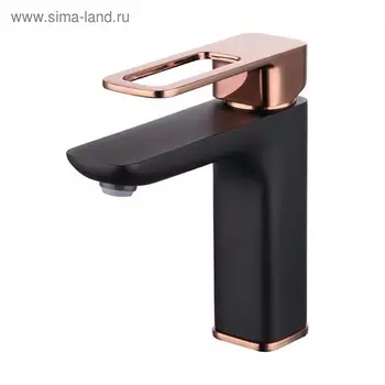 Смеситель для раковины IDDIS Slide SLIBG00i01, однорычажный, излив 116 мм, золото/черный