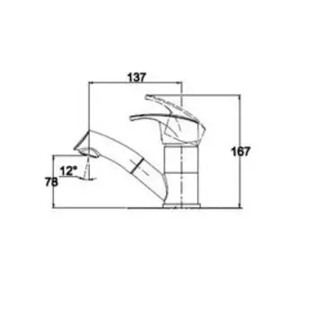 Смеситель для раковины KAISER City 19366, однорычажный, с вытяжным изливом 137 мм, хром