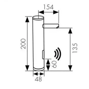Смеситель для раковины KAISER Sensor 38511, сенсорный, длинна излива 154 мм, хром