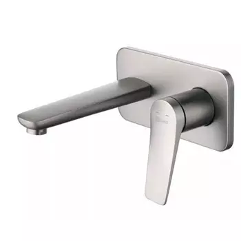 Смеситель для раковины Lemark Bronx LM3726GM, однорычажный, скрытый, излив 172 мм, графит