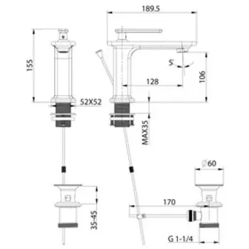Смеситель для раковины Lemark Mista LM6406WG, однорычажный, длина излива 128 мм, белый