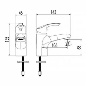 Смеситель для раковины Lemark Plus Grace LM1130C, однорычажный, длина излива - 106 мм, хром 907666