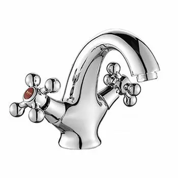 Смеситель для раковины Ligeya L1061, двухвентильный, короткий излив, хром