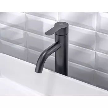 Смеситель для раковины "РМС" SUS128BL-001F-1, картридж 35 мм, нержавеющая сталь, черный