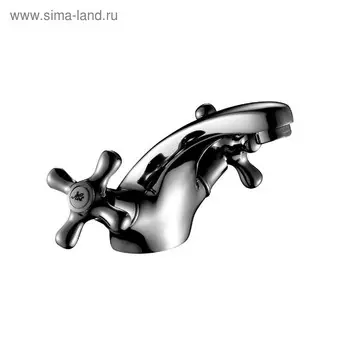 Смеситель для раковины Rossinka H02-61R, двуручный, монолитный, цвет хром