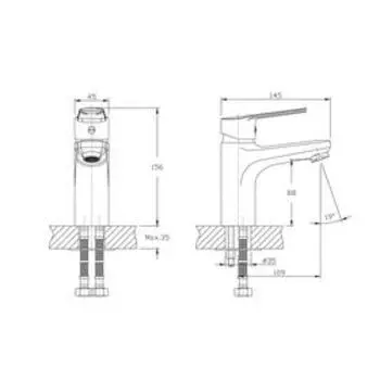 Смеситель для раковины RUSH Balearic BA3935-11, однорычажный, хром