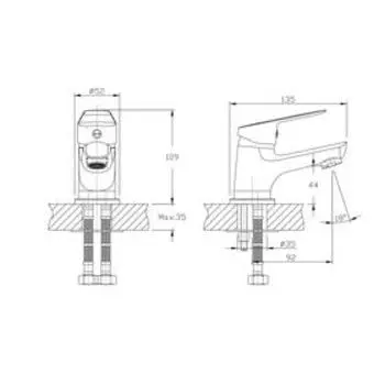 Смеситель для раковины RUSH Edge ED7735-11, однорычажный, хром