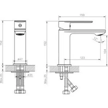 Смеситель для раковины RUSH Luson LU1630-11, однорычажный, хром