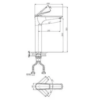 Смеситель для раковины RUSH Nevis NE1735-11ant, однорычажный, черный
