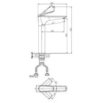 Смеситель для раковины RUSH Nevis NE1735-11blаск, однорычажный, черный
