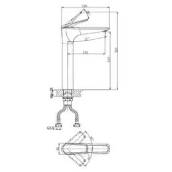 Смеситель для раковины RUSH Nevis NE1735-11brоnze, однорычажный, бронза