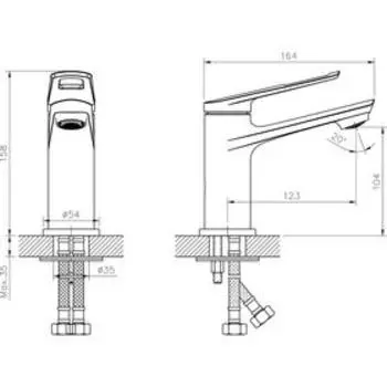 Смеситель для раковины RUSH Socotra ST1235-11, однорычажный, хром