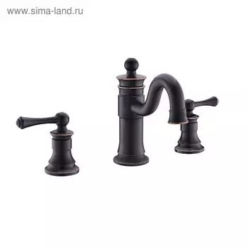 Смеситель для раковины Timo Adelia 6021/04F, двухвентильный, черный антик