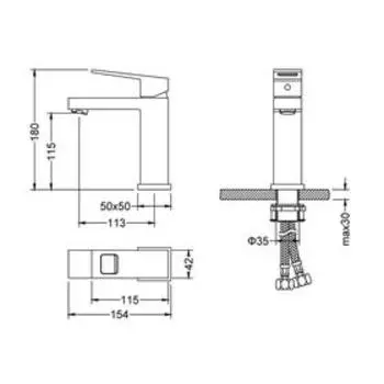 Смеситель для раковины Timo Briana 7161/03F, однорычажный, черный