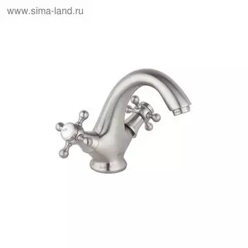 Смеситель для раковины Timo Nelson 1911F, двухвентильный, цвет серебро