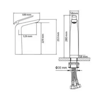 Смеситель для раковины Timo Olivia 3211/03F, однорычажный, черный