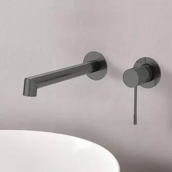 Смеситель для раковины Vincea Desire VBFW-1D1GM, встраиваемый, излив 194 мм, вороненая сталь 10013