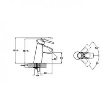 Смеситель для раковины Zegor SWF1-A113, однорычажный, латунь, картридж 35 мм, хром