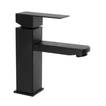 Смеситель для раковины ZEIN Z2393, картридж 40 мм, короткий излив, нержа сталь, черный