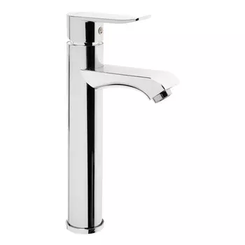 Смеситель для раковины ZEIN Z3722, однорычажный, длина излива 12 см, высокий, пластик, хром