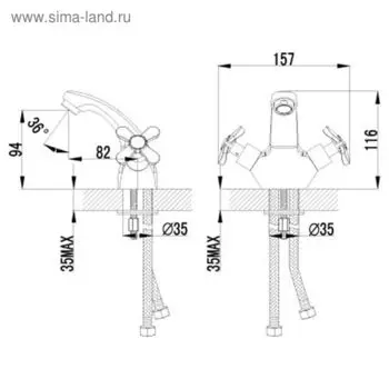 Смеситель для умывальника Lemark Partner LM6546C