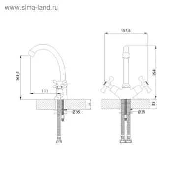 Смеситель для умывальника Rossinka H02-62