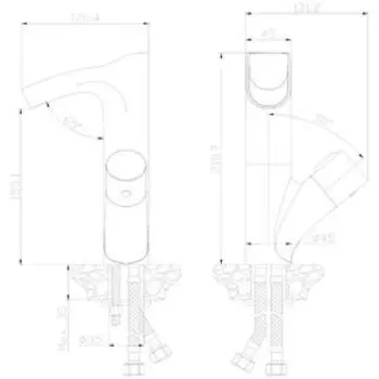 Смеситель для умывальника Rossinka Z35-30, с прозрачным изливом, с подсветкой, хром