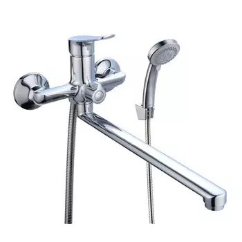 Смеситель для ванны BOOU B8290-18F, двухвентильный, душевая лейка и шланг, хром