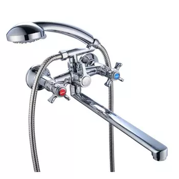 Смеситель для ванны BOOU BA5333-4-B723-C018, излив 322 мм, душевой набор, латунь, хром