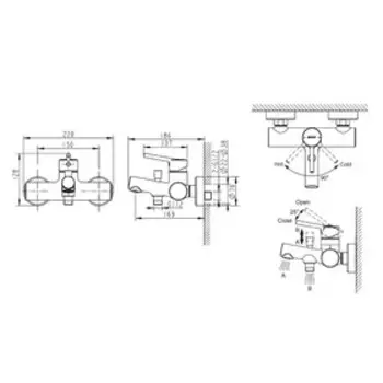 Смеситель для ванны BRAVAT Palace F6172217CP-01-RUS, однорычажный с коротким изливом, хром