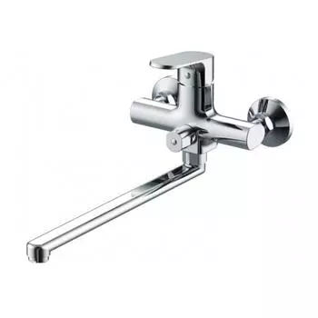 Смеситель для ванны BRAVAT Pure F6105161C-01A, однорычажный, с длинным изливом , хром