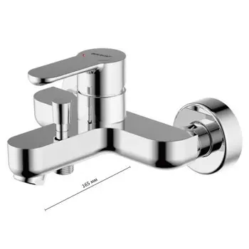 Смеситель для ванны BRAVAT Stream F63783C-01A, однорычажный, с коротким изливом, хром