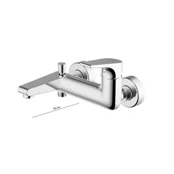 Смеситель для ванны BRAVAT Vega F6119177CP-01, однорычажный, с коротким изливом, хром