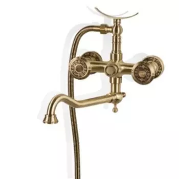 Смеситель для ванны Bronze de Luxe 10119D, двухвентильный, с душевым комплектом, латунь